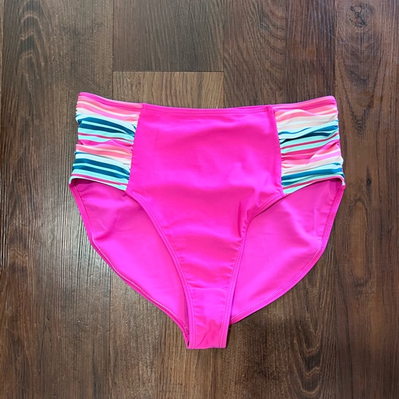 Matilda Jane high waisted pink swim suit bottoms Size Medium - Picture 3 of 5